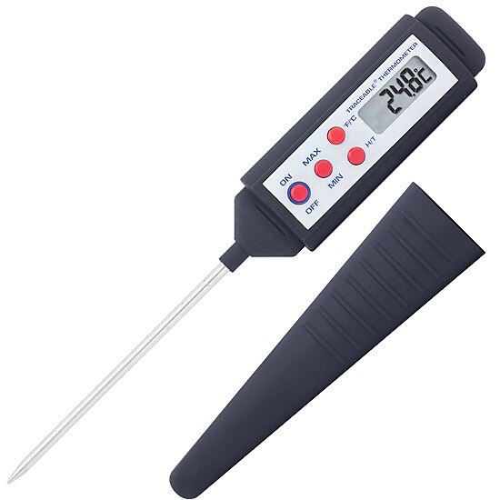 Traceable WD-37803-87 Waterproof Remote Extra Long Probe Digital  Thermometer, 14.0 to 230.0°F, 0.1°F Temp Resolution, NIST-Traceable  Calibration