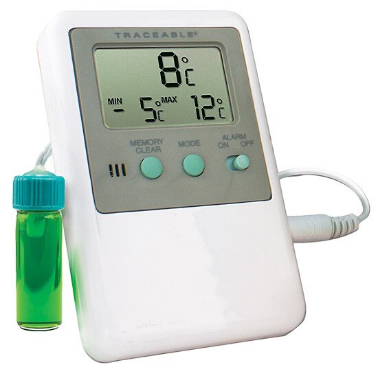 Double thermometer with remote sensor and magnetic attachment - Various  small equipment: thermometers - Analysis - Measurement - Microbiology 