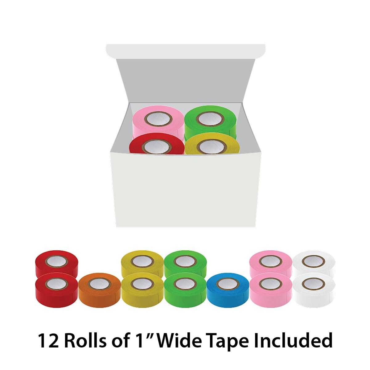 1 x 500 White Labeling Tape - Case of 3